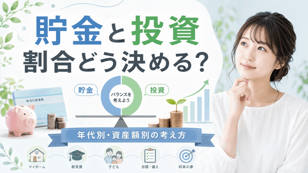 貯金と投資の割合はどう決める？年代別・資産額別・ライフイベント別に徹底解説